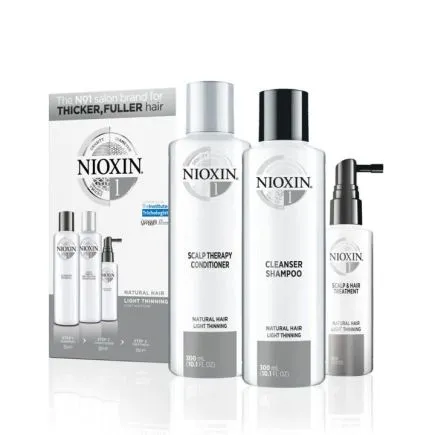 NIOXIN 3-part System 1 Trial Kit for Natural Hair with Light Thinning