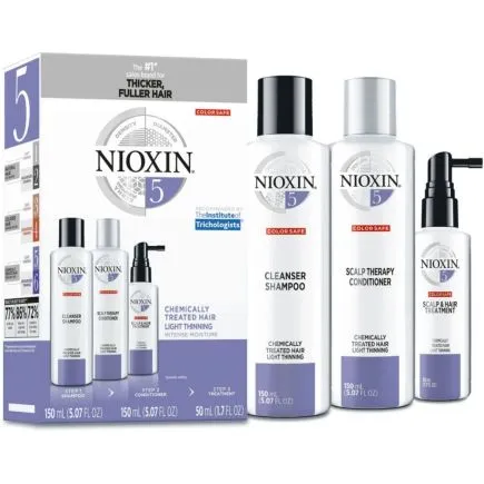 NIOXIN 3-Part System 5 Trial Kit for Chemically Treated Hair with Light Thinning