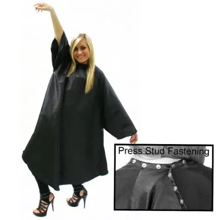 Hair Tools Sleeved Gown with Poppers - Black