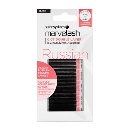 Salon System Marvelash Russian C Curl 0.07 Double Layer Lashes - Assorted Length