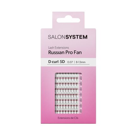 Salon System Russian Pro Fan Lash Extensions (D Curl 5D 8-13mm)