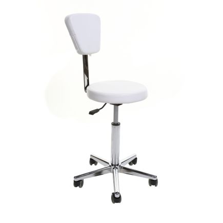 Crewe Orlando Liffey Stool with Backrest White