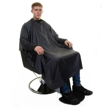 Crewe Orlando Pinstripe Barber Cape Black