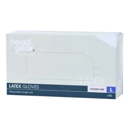 Head Gear Latex Gloves Powder Free Large 100pk