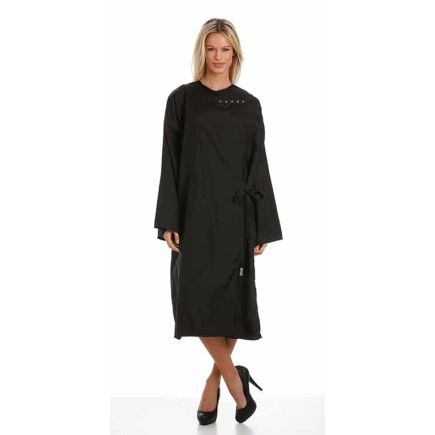 Feel For Hair Rapport Gown Trilobal Fabric with Poppers - Black