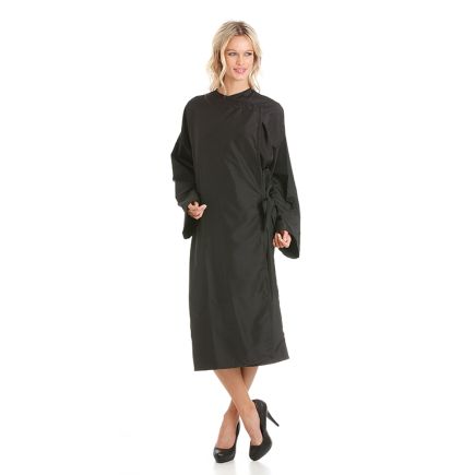 Feel For Hair Rapport Gown Microfibre Fabric Jet Black with Poppers