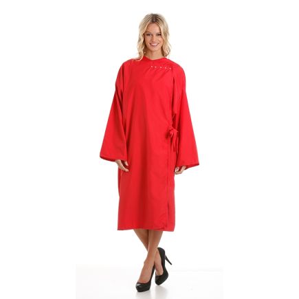 Feel For Hair Rapport Gown Microfibre Fabric Red with Poppers