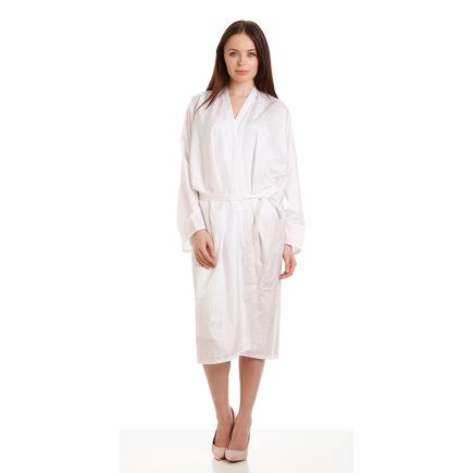 Feel For Hair Kimono Gown Trilobal Fabric White