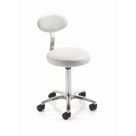 REM Cutting Stool With Backrest - White