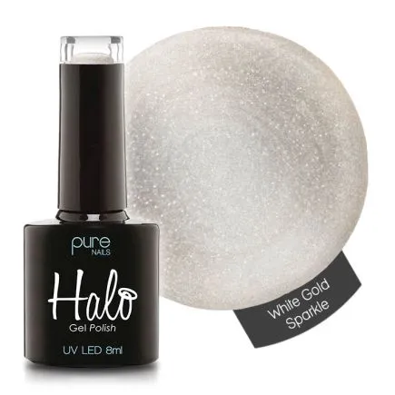 Halo Gel Polish White Gold Sparkle (8ml)