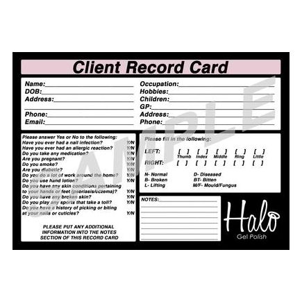 Halo Client Record Cards - 50 pack