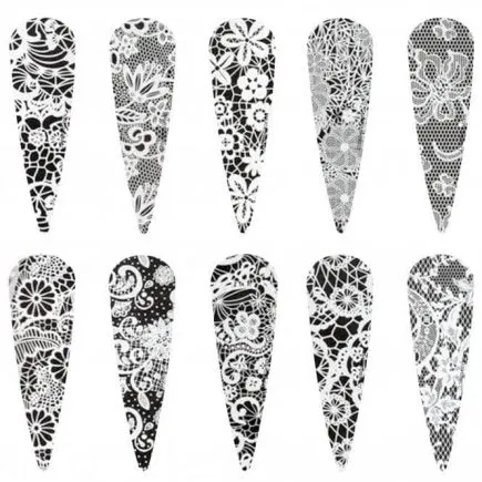 Halo Create Nail Foils White Lace (10pk)