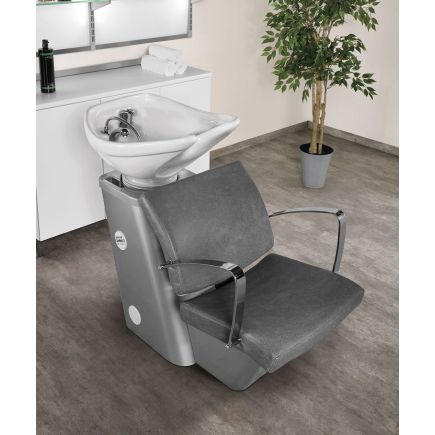 Salon Ambience Compact Wash Unit - Silver Frame & White Basin