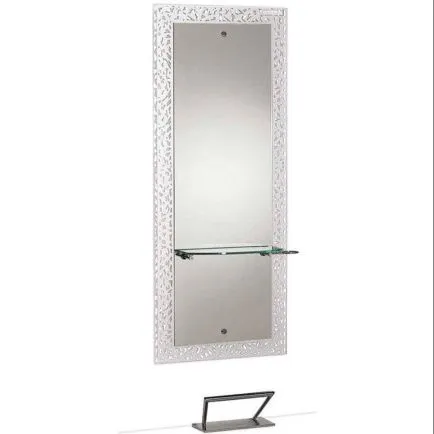 Salon Ambience Fiji White Styling Unit with Footrest FR/020 Glass shelf