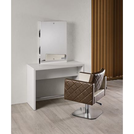 Salon Ambience Brooklyn White Ash Styling Unit One Position Wall