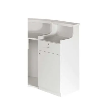 Salon Ambience Form White Ash Reception Desk Side Cabinet