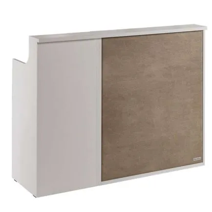 Salon Ambience Impact White Ash Reception Desk Front Panel Side Cabinet