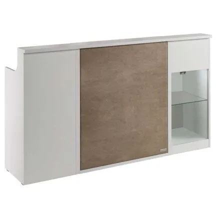 Salon Ambience Impact White Ash Reception Desk Front Panel Cabinet & Display