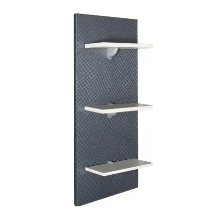 Salon Ambience Decor Retail Display Panel with 3 White Shelves