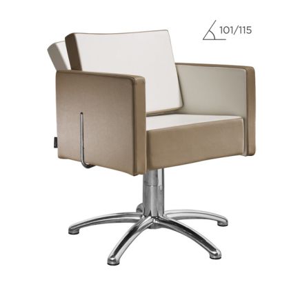 Salon Ambience Square Recl.+Headrest Hydraulic Styling Chair Five Star Silver Base