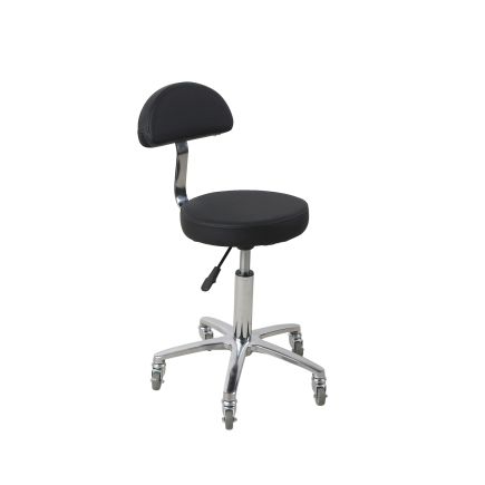 Salon Fit Hudson Stool - Black (with Backrest)