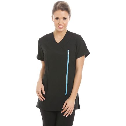 Gear Miami Tunic Black with Aqua Zip - Size  10