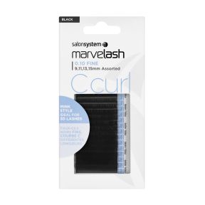 Salon System Marvelash C Curl Lashes 0.10 (Fine) Mink Style Black - Assorted Length