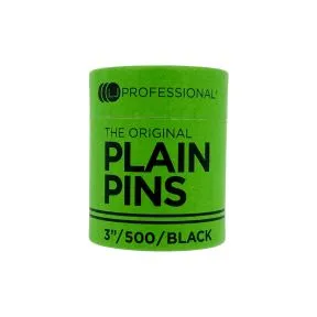 LJ Professional Original Plain Pins Black 3 inch (500pk)