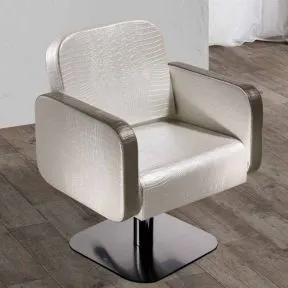 Salon Ambience Icon Hydraulic Styling Chair with 5 Star Silver Base
