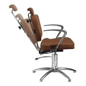 Salon Ambience Kleo Recl.+Headrest Hydraulic Styling Chair Square Silver