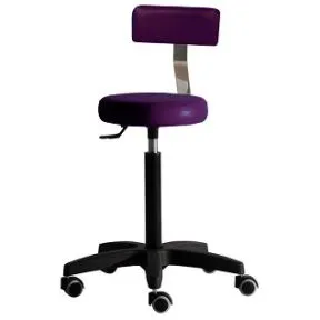 Salon Ambience Gilera Stool with backrest Five Star Black Plastic Base