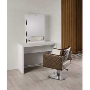 Salon Ambience Brooklyn White Ash Styling Unit One Position Wall