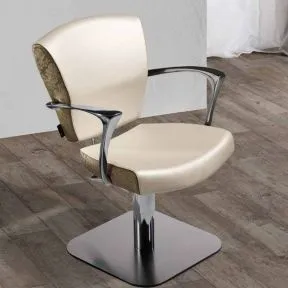 Salon Ambience Maya Swivel Chair Round Silver Base