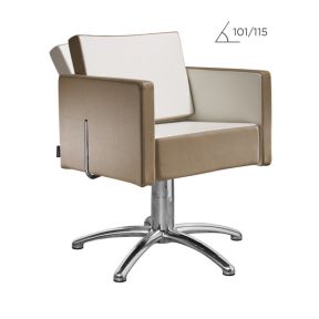 Salon Ambience Square Recl.+Headrest Hydraulic Styling Chair Five Star Silver Base