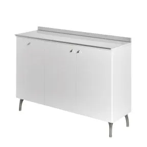 Salon Ambience Service Cabinet 120 White Ash With Aluminium feet